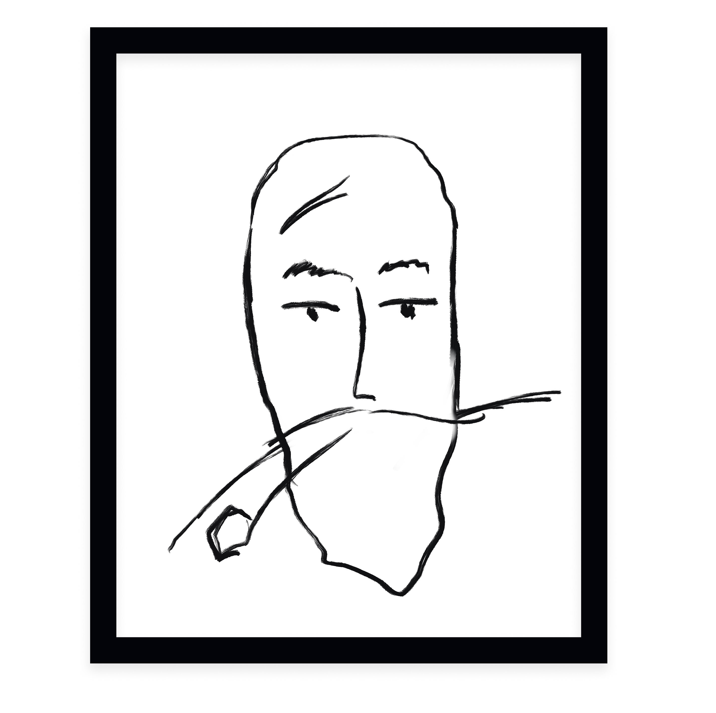 2860x2848 Old Man Pipe' Framed Drawing Print Joss Main