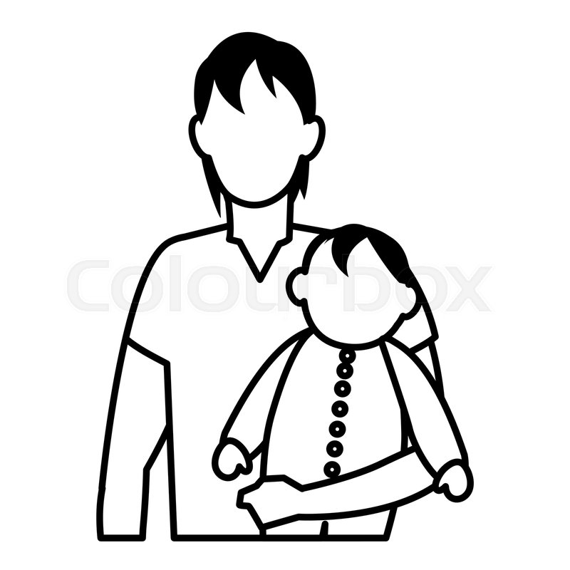 800x800 Old Man Holding A Cute Baby Over White Stock Vector Colourbox