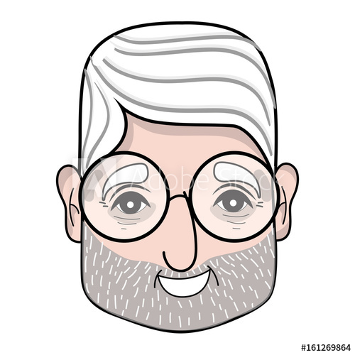 500x500 Old Man Face With Glasses And Hairstyle