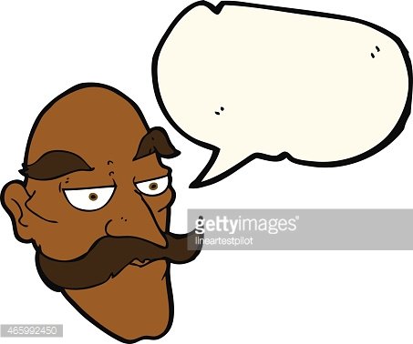 453x378 Cartoon Old Man Face With Speech Bubble Premium Clipart