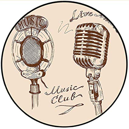 425x425 Short Plush Round Rugs Old Fashioned Doodles