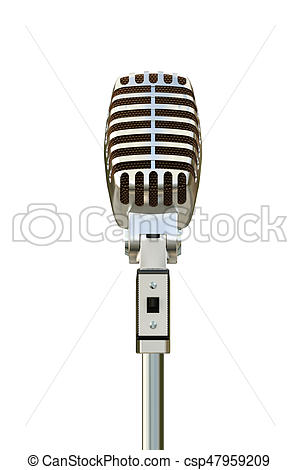 300x470 Illustration Of An Old Microphone Isolated On White Stock