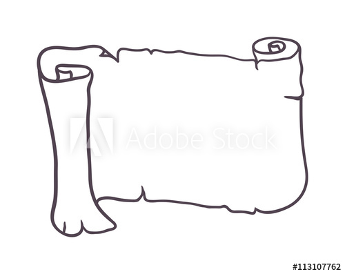 500x397 Old Paper Scroll Vector Illustration
