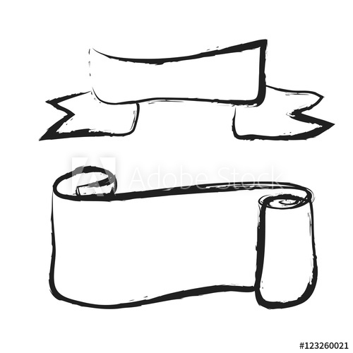 500x500 Old Rolled Up Paper Scroll Doodle