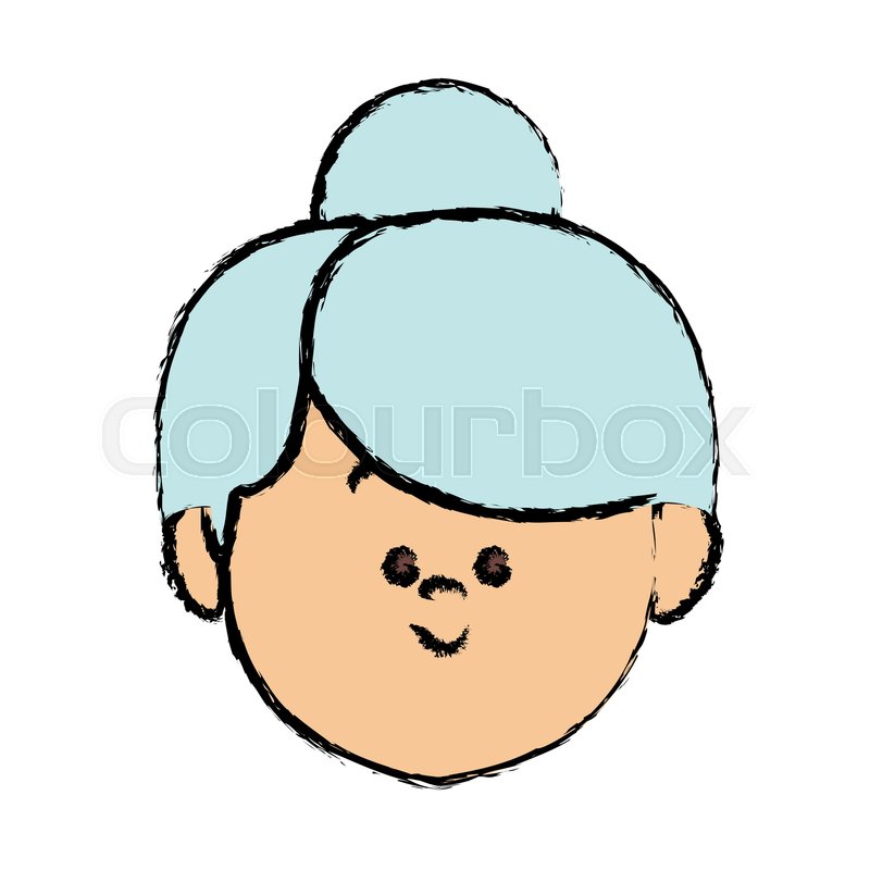 800x800 Cute Cartoon Senior Avatar Female Old Stock Vector Colourbox