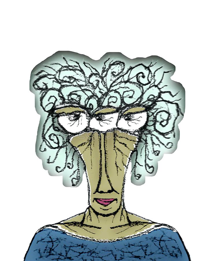 736x900 How To Draw A Alien Download Old Woman Portrait Caricature Drawing