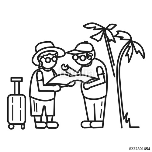 500x500 Old Person Travel Concept Background Outline Old Person Travel