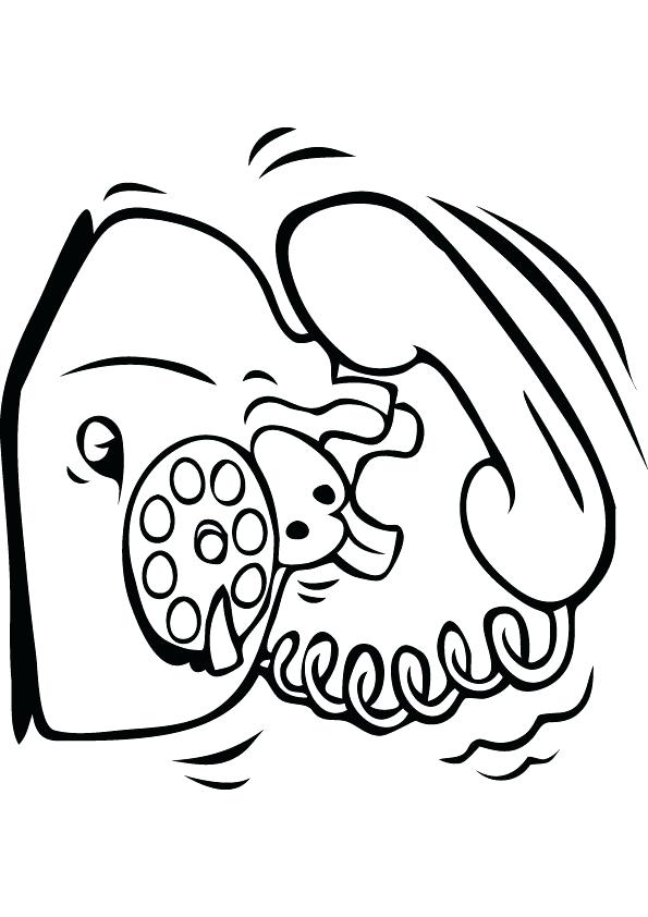 595x842 Coloring Telephone Office Phone