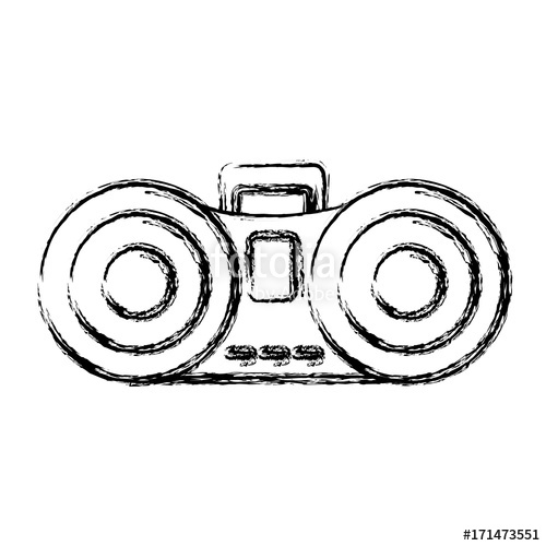 500x500 Old Radio Stereo Icon Vector Illustration Graphic Design Stock