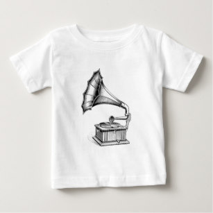 307x307 Vintage Record Player Baby Tops T Shirts Zazzle