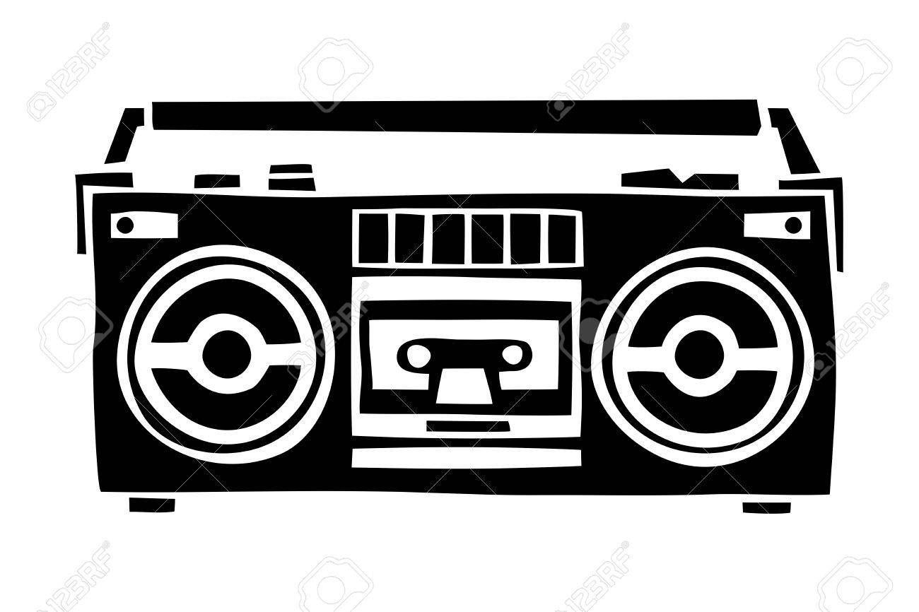 1300x866 Collection Of 'old School Boombox Drawing' Download More Than