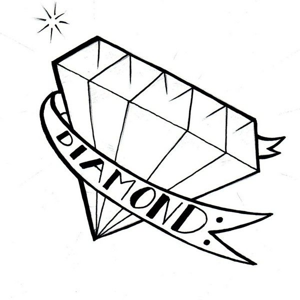 600x600 Diamond Drawing Tattoo Old School Diamond Diamondlyfe Tattoo