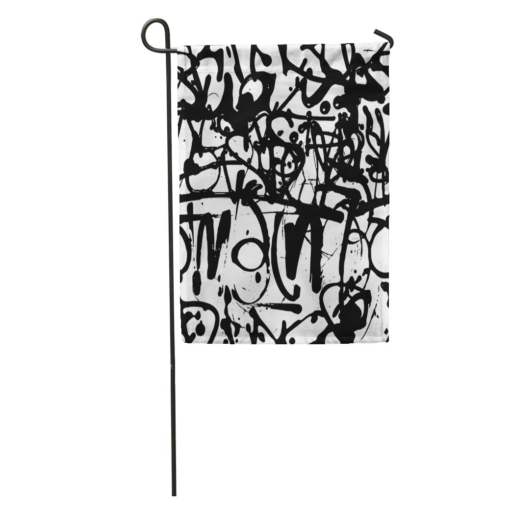 1042x1042 Semtomn Garden Flag Graffiti Abstract Tags Letters
