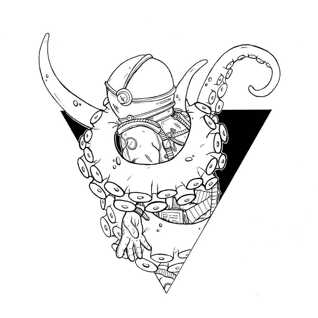 1080x1080 Astronaut Drawing Old School For Free Download