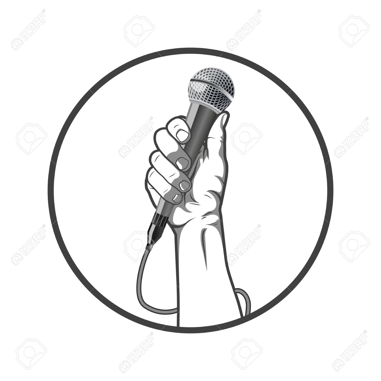 1300x1300 Holding Microphone Clipart