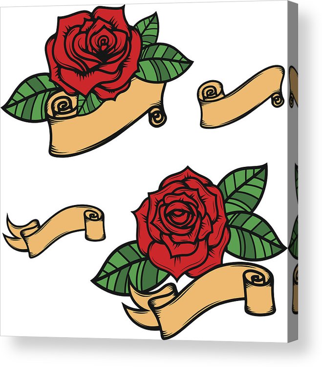 659x750 Set Of Old School Tattoo Style Roses Isolated On White Background