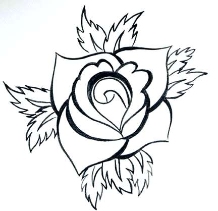 432x418 Simple Rose Outline Old School Rose Tattoos Google Search Rose