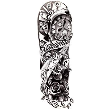 355x355 Oottati Extra Large Temporary Tattoos Arm Black Rose