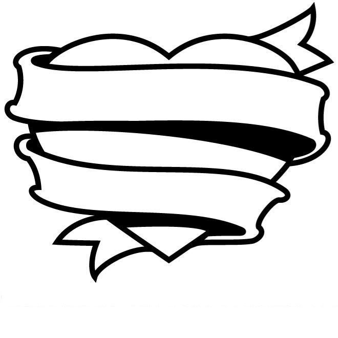 660x660 Heart And Scroll Old School Car Decal Sticker