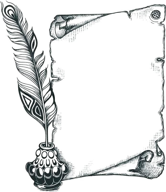 Old Scroll Drawing Free download on ClipArtMag
