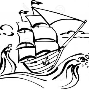 300x300 Photostock Vector Ink Drawing Of A Sailing Ship Vector