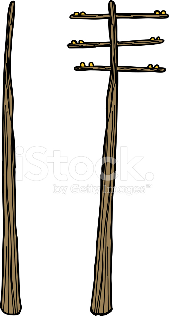 548x1024 Old Telephone Poles Stock Vector