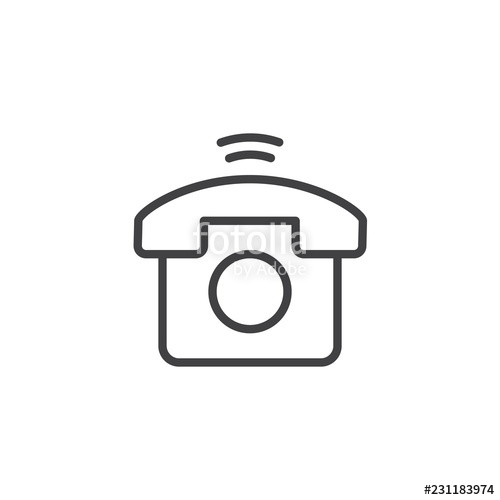 500x500 Old Telephone Call Outline Icon Linear Style Sign For Mobile