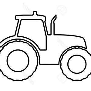 300x300 Photostock Vector Black Old Tractor Silhouette On White Background
