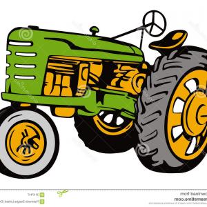 300x300 Stock Illustration Old Tractor Hand Drawing Red Classic Not Real