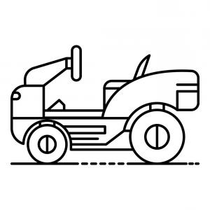 300x300 Black Old Tractor Silhouette On White Shopatcloth