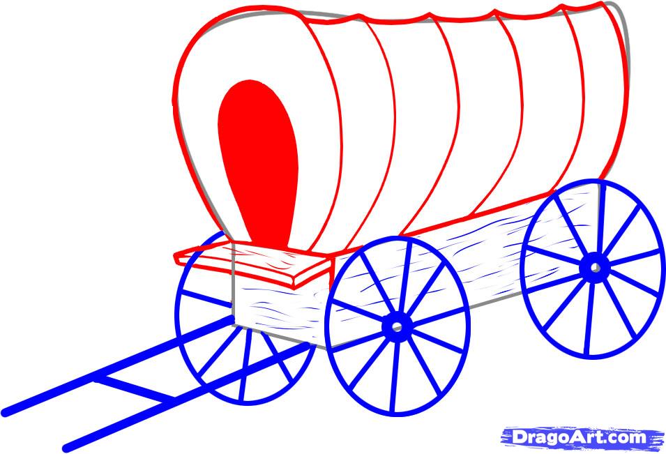 955x651 How To Draw A Wagon, Step