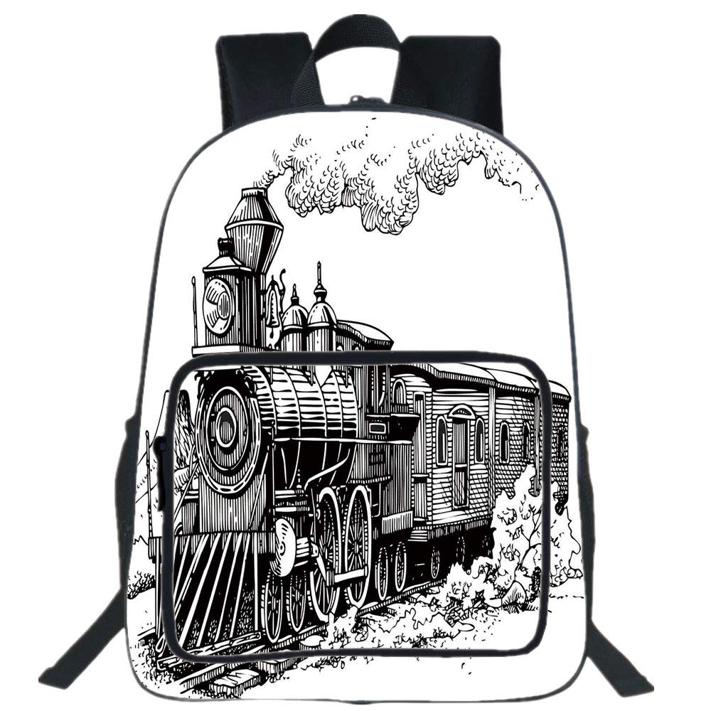 1000x1000 Large Casual Backpack,steam Engine,rustic Old