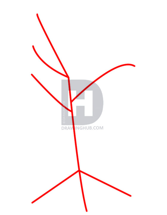 560x720 How To Draw A Dead Tree, Step