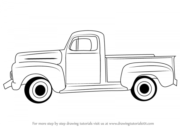 600x425 Old Truck Drawing