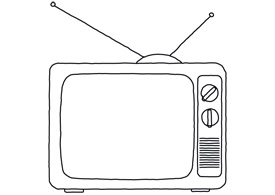275x195 Hand Drawn Line Art Old Tv