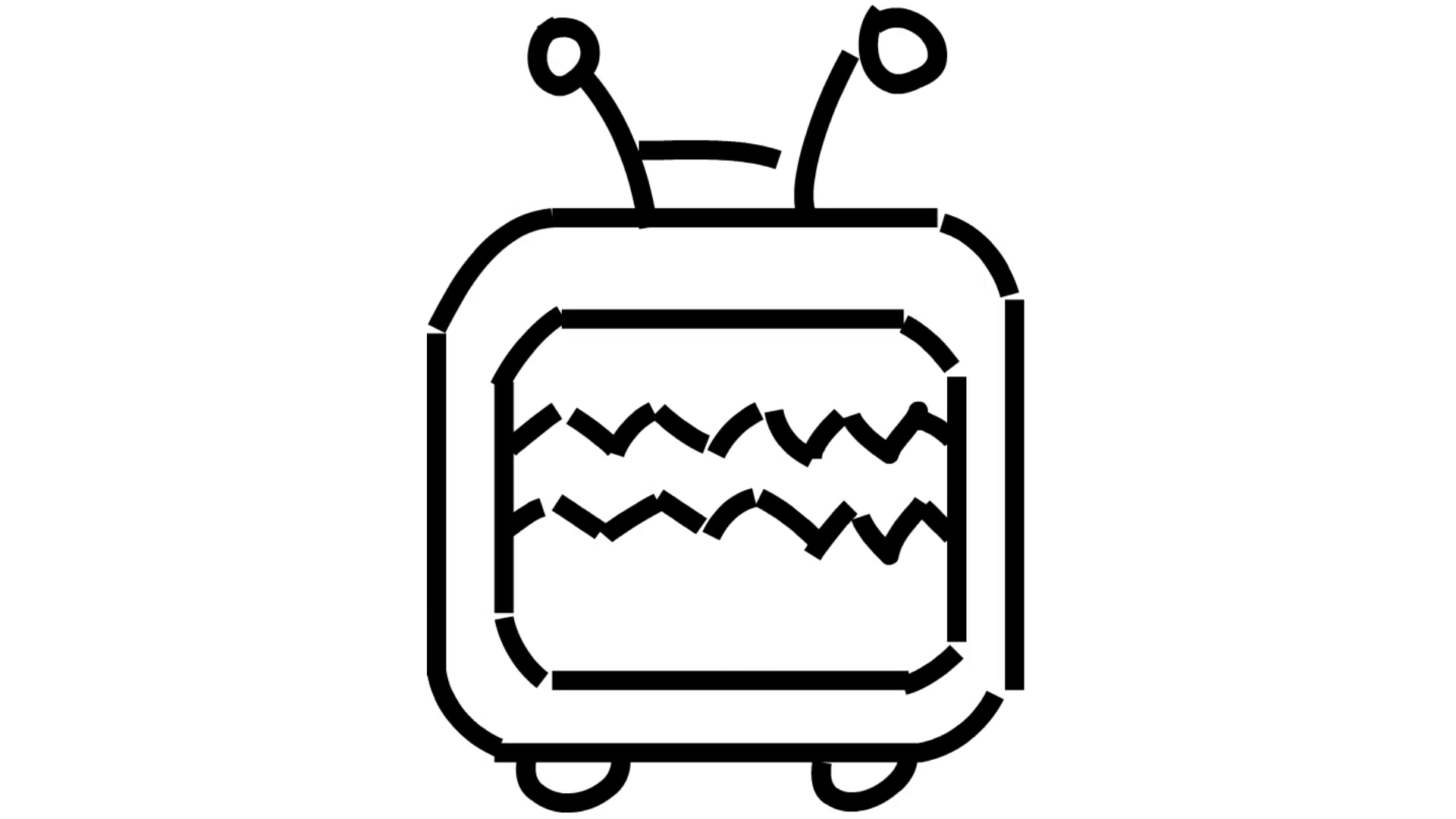 1920x1080 Old Tv Line Drawing Illustration Animation With Transparent