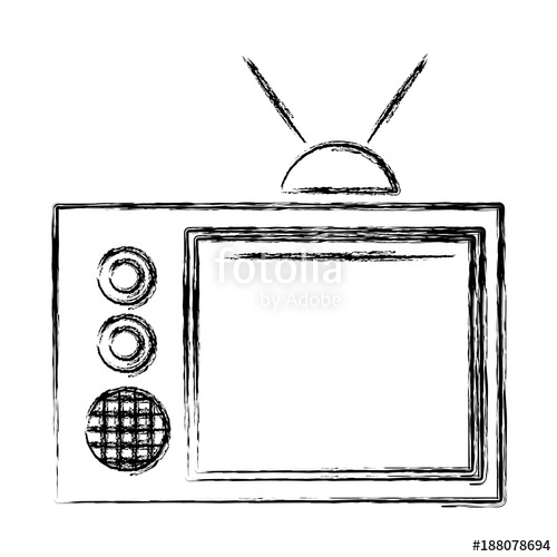 500x500 Old Tv Symbol Icon Vector Illustration Graphic Design Stock Image