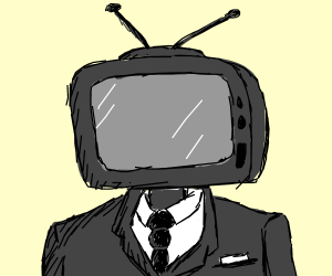300x250 Businessman W Old Style Tv For Head