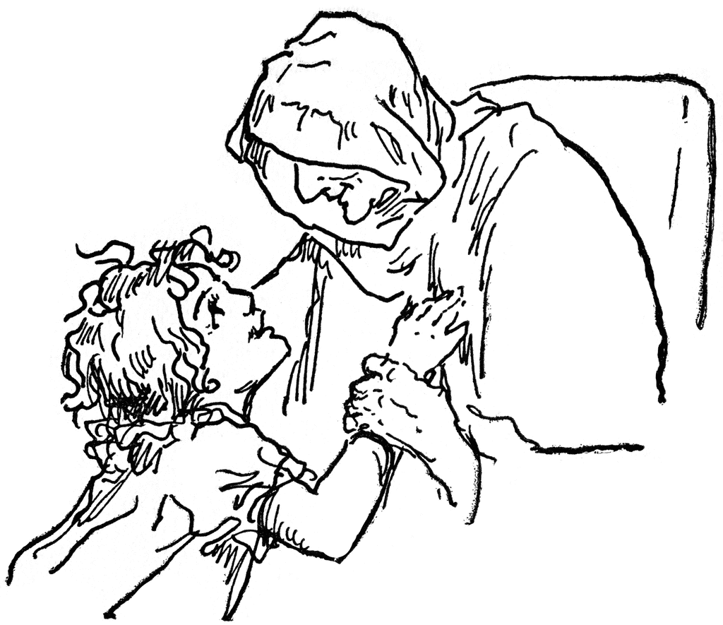 1024x885 Old Woman And Girl Clipart Etc