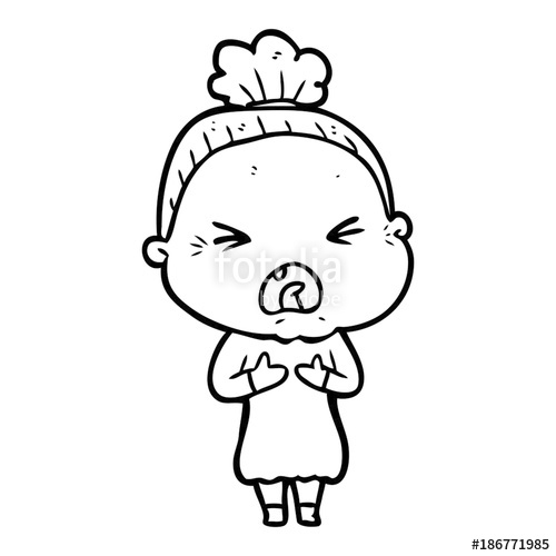 500x500 Cartoon Angry Old Woman Stock Image And Royalty Free Vector