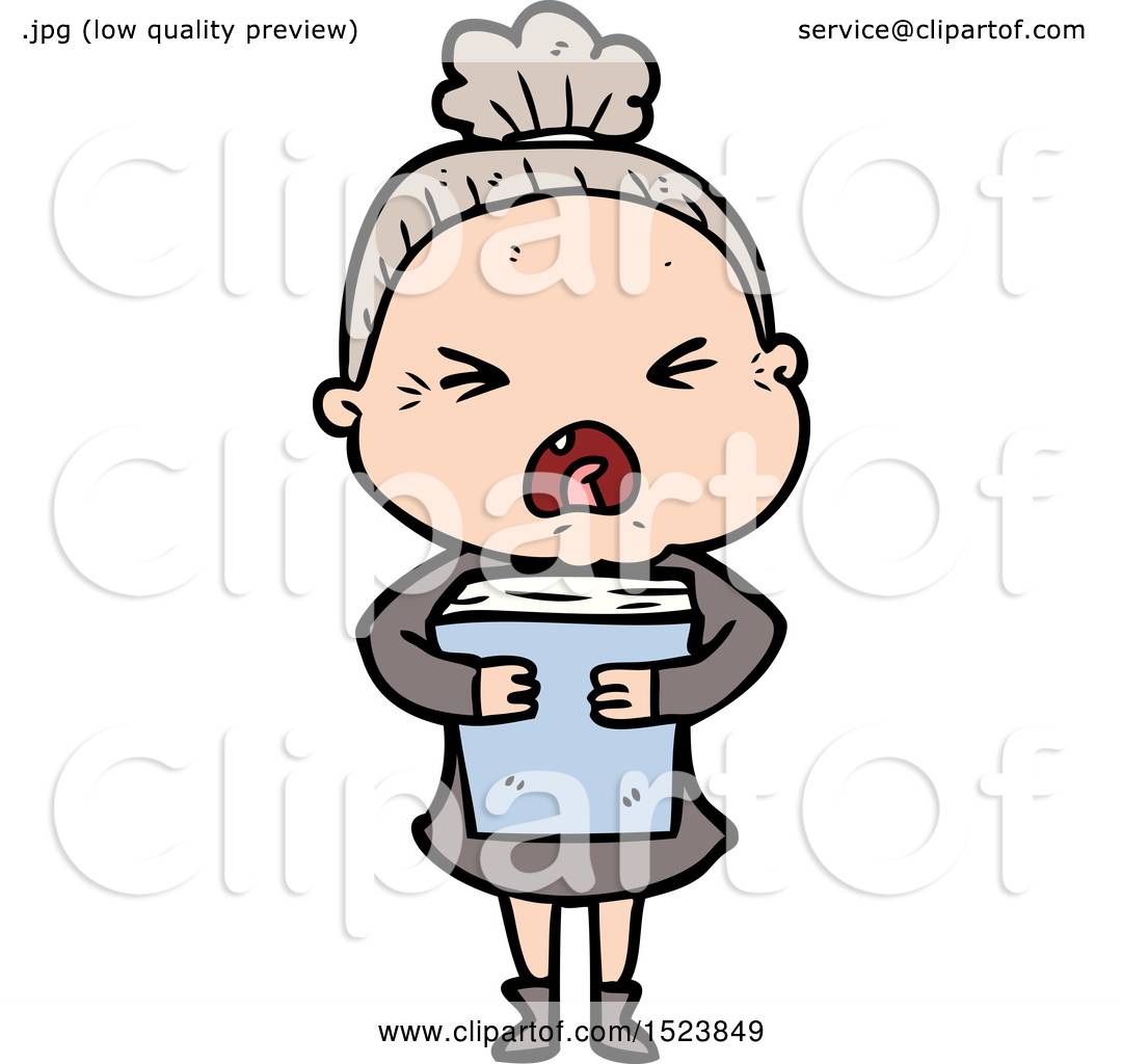1080x1024 Cartoon Angry Old Woman