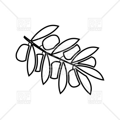 400x400 Olive Branch Outline Vector Image Of Objects