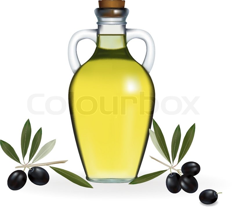 800x714 vector illustration olives with bottle of olive oil