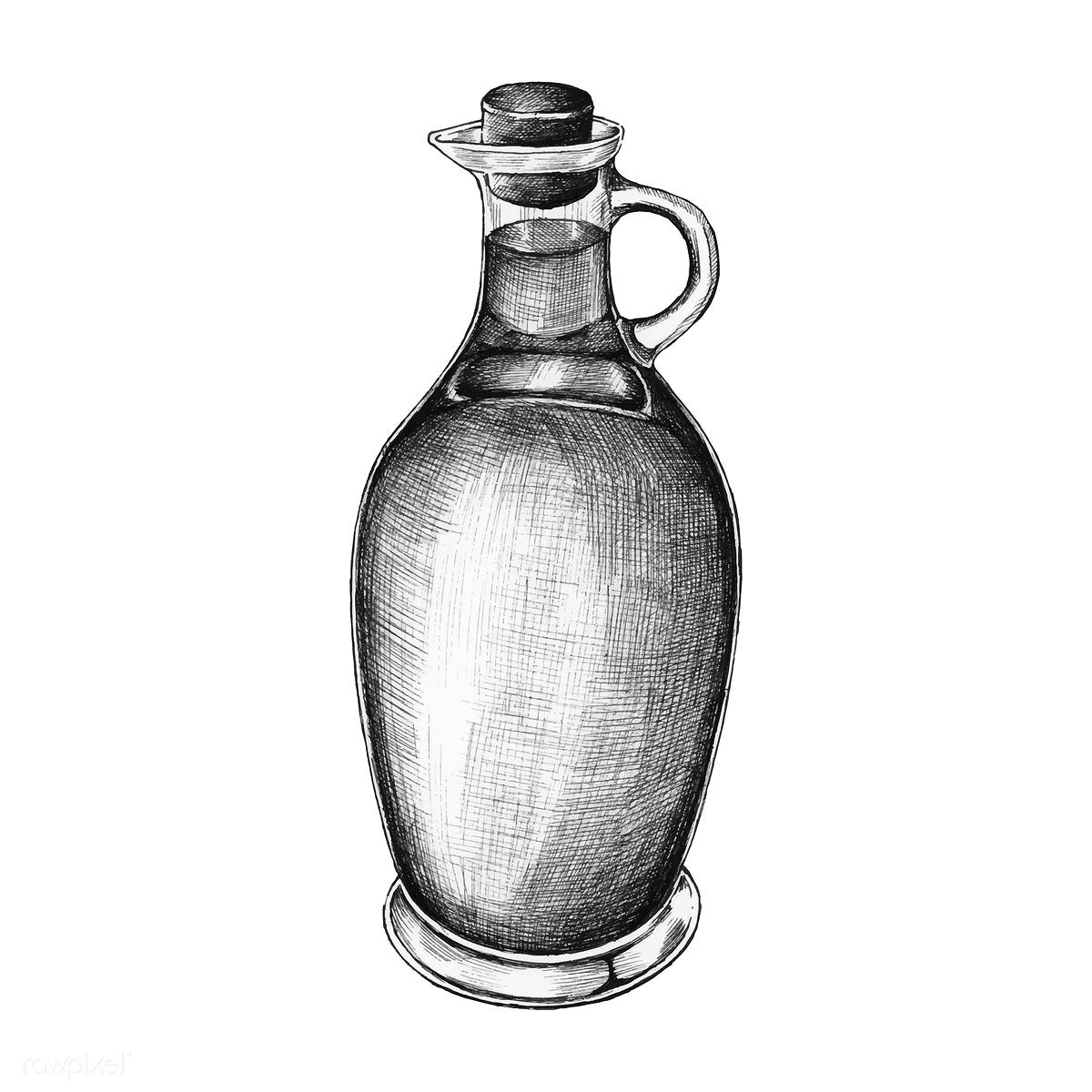1200x1200 Download Premium Vector Of Hand Drawn Pitcher Of Olive Oil