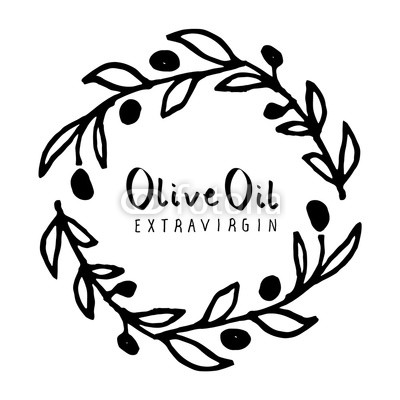 400x400 Handwritten Text Inside Wreath Of Hand Drawn Olive Branches