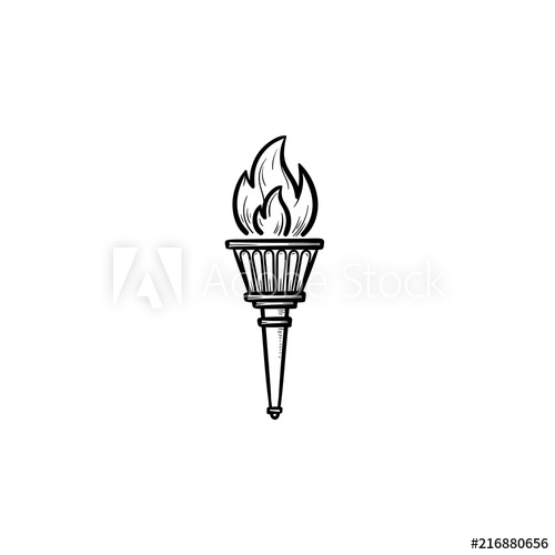 500x500 olympic torch hand drawn outline doodle icon olympic games