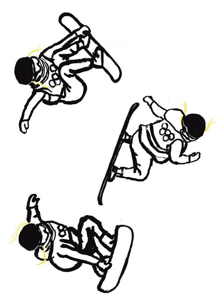 727x1023 Chloe Kim's Winter Olympics Gold Medal Half Pipe Run, Illustrated