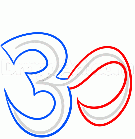 533x550 How To Draw An Om, Aum, Step