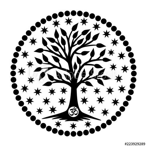 500x500 The Tree Of Life With The Aum Om Ohm Sign In The Center