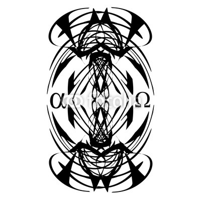 400x400 Tattoo Designs Alpha And Omega, Abstract Element On White